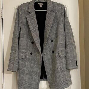 H&M Gray Plaid Blazer